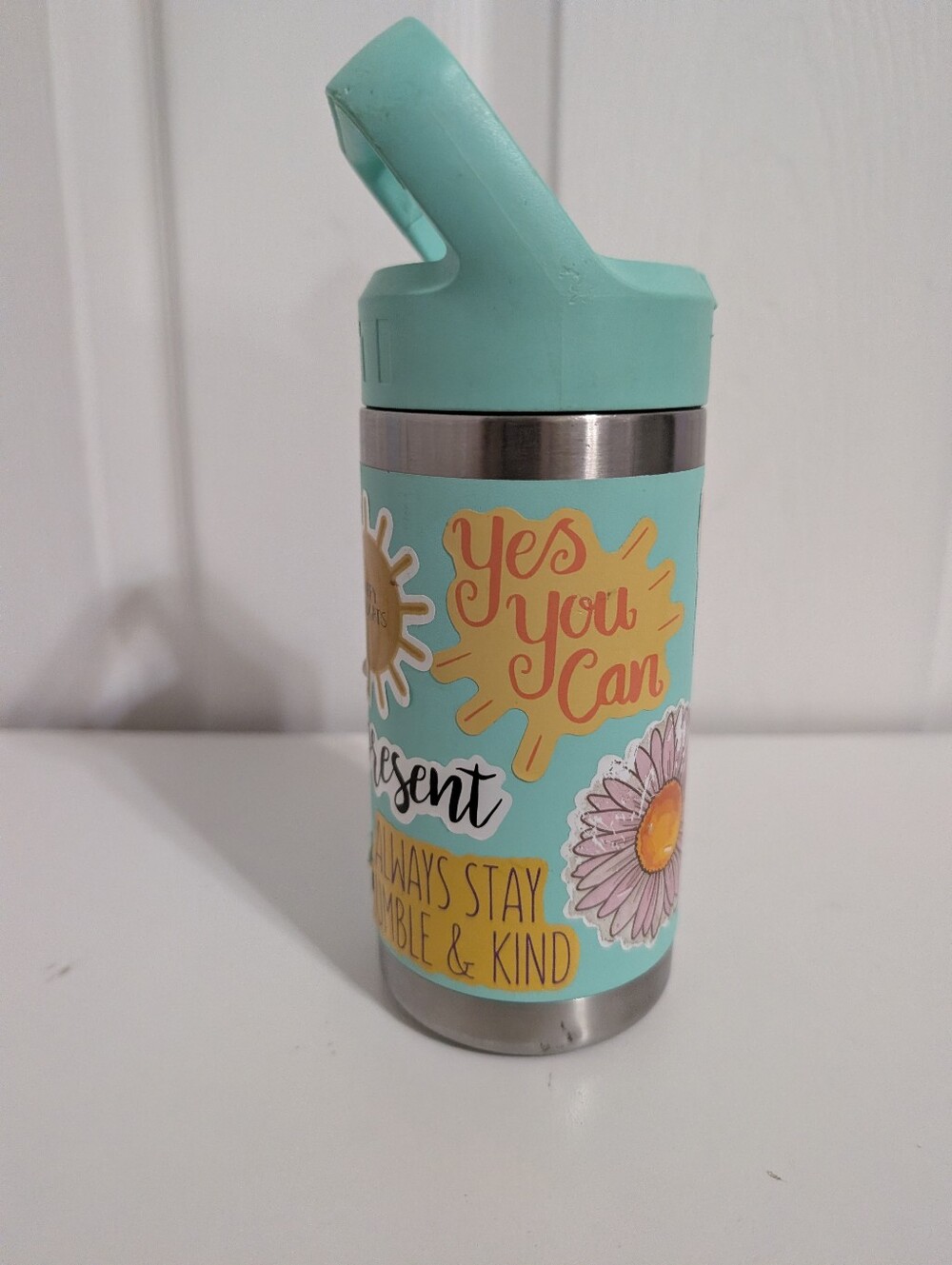 YETI Rambler Jr. Water Bottle 12 oz Kids Cold Hot Stainless Steel Blue No Straw - Picture 2 of 9
